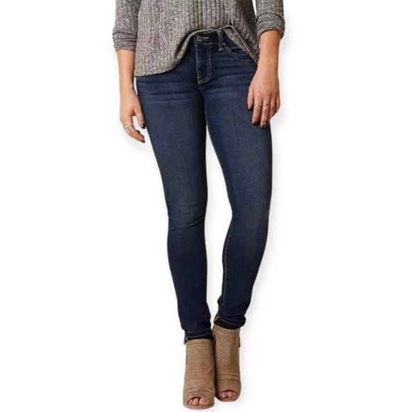 BKE 2 Long (26L) Payton Skinny Jeans Mid 8” Rise Stretch Womens Dark Wash - Picture 16 of 16